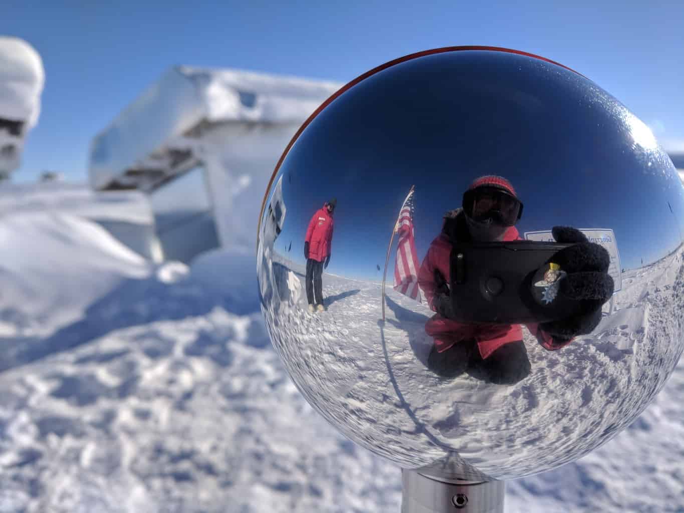 Geographic South Pole Marker Close 2018