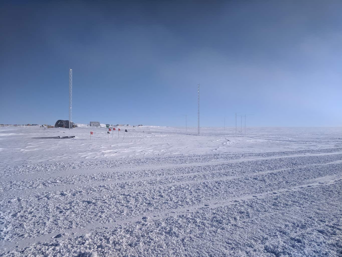 Ham Radio Antennas at South Pole 2018